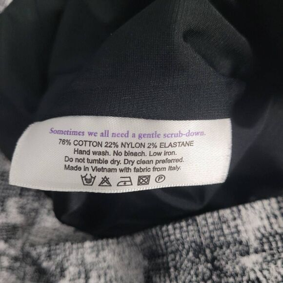 MM Lafleur Etsuko Sheath Dress Sz 10 Crackle Black White Workwear Office Career - Picture 8 of 12